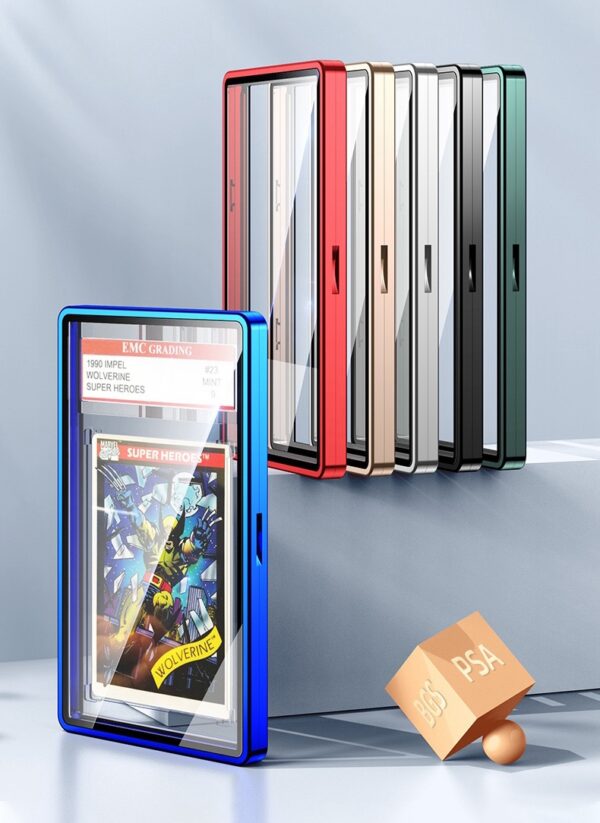 sportcard24 Metal PSA/BGS Slab Bumper Case - Stackable Magnetic Aluminum Metal Case For PSA/BGS Graded Cards - Metal PSA/BGS Case Protective PSA Frame - Aluminum PSA/BGS Slab Case Protector